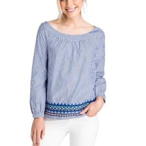 Vineyard Vines Geo Prep Embroidered Top